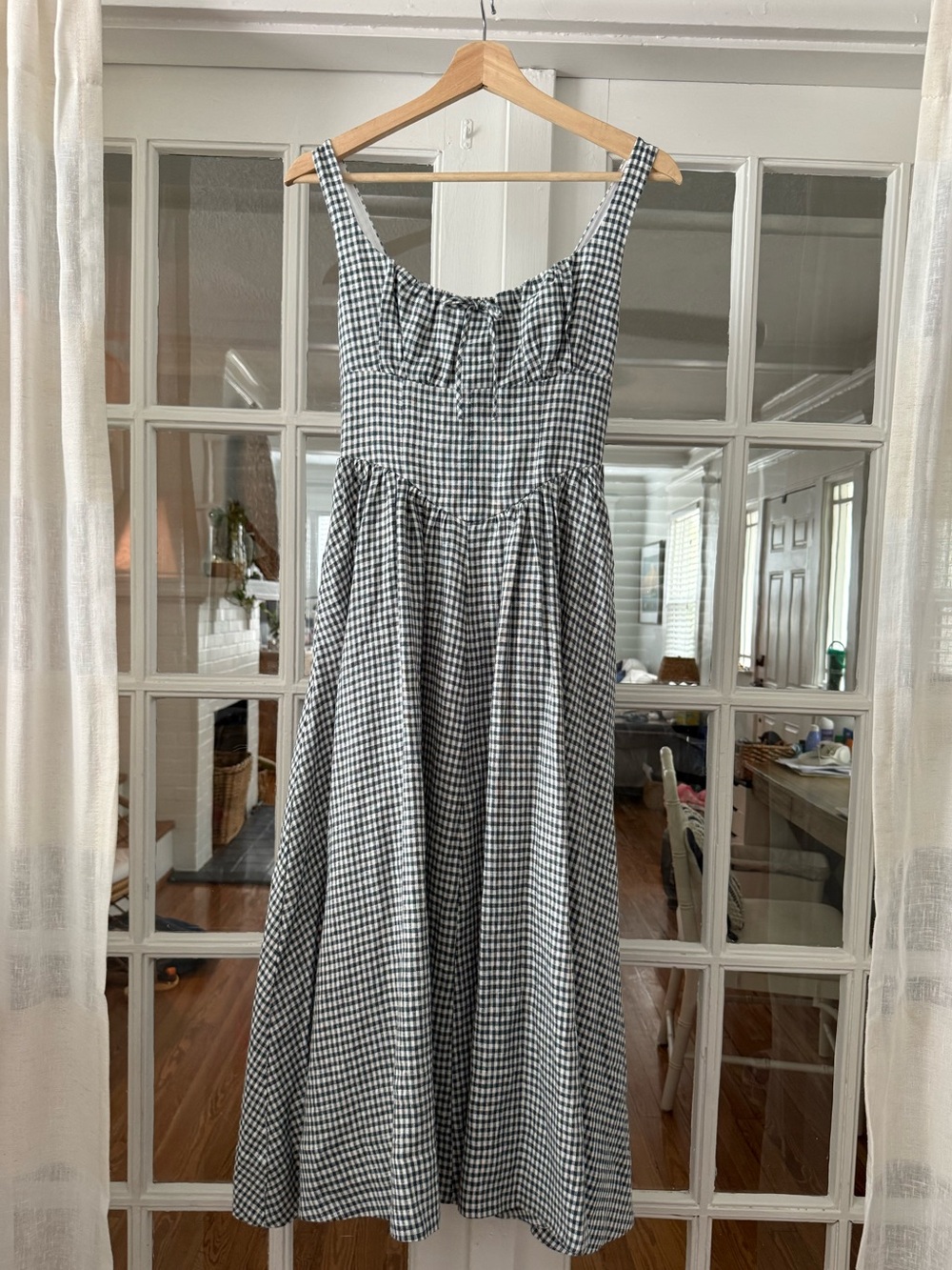 Reformation Balia Linen Gingham Dress - 0